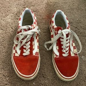 Women’s Size 5.5 Red Checkered Vans